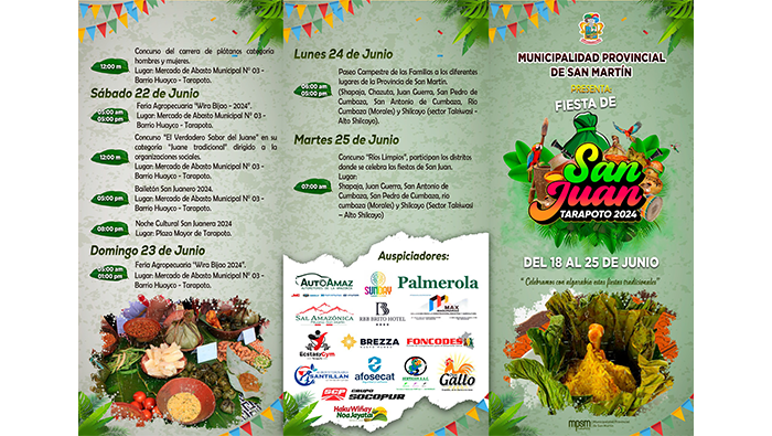 Presentaci贸n oficial de la Programaci贸n por las Fiestas de San Juan 2024 en la ciudad de Tarapoto.