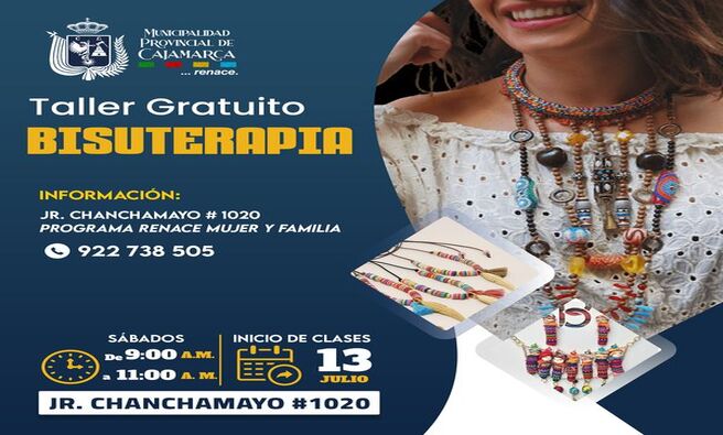 ✅Participa de nuestros talleres de MARINERA Y BISUTERAPIA inscribiéndote en el Jr. Chanchamayo #1020 o comunicándote al número 922 738 505.