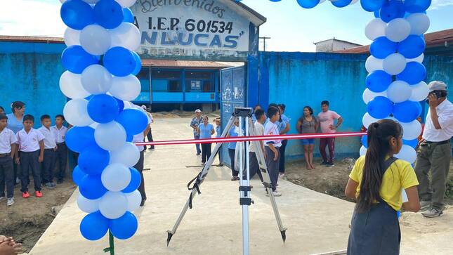 Nueva rampa de acceso en la Institución Educativa Nº 601534 San Lucas.