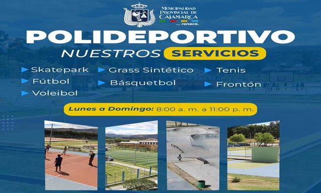 🌟 ¿Qué ofrecemos?
✅ Canchas de baloncesto y fútbol.
✅ SkatePark
✅Grass Sintético
✅Tenis
✅Frontón
✅Voleibol
📅 ¡Visítanos de lunes a domingo de 8:00 a. m. a 11:00 p. m.
