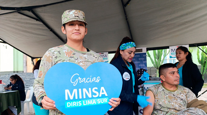 Diris Lima Sur: más de cinco mil miembros del Ejército del Perú reciben dosis de la vacuna contra la influenza