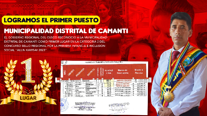 Camanti: ganador del primer lugar en el sello regional 'Allin Kawsay 2023