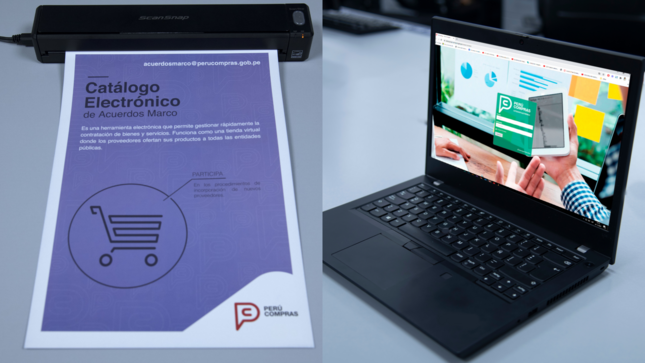 Foto de una laptop y un escaner