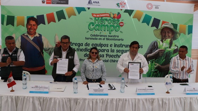 Autoridad Nacional del Agua entrega a PECHP equipos para monitoreo de represa  Poechos
