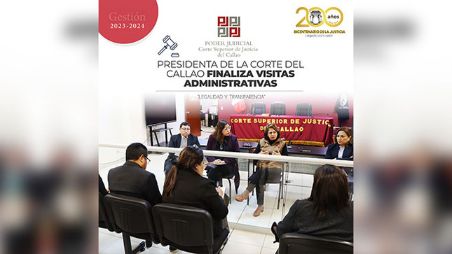 Presidenta de la Corte Superior de Justicia del Callao finalizó las visitas administrativas del 2024