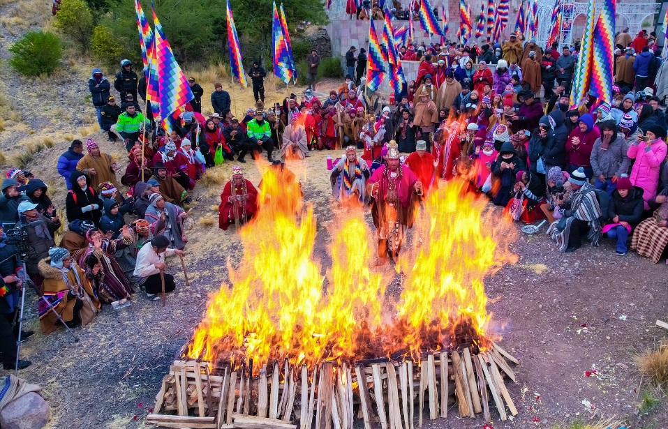 Municipalidad de Puno celebra el año nuevo andino en el mirador del Kuntur Wasi con un llamado a la unidad y prosperidad
