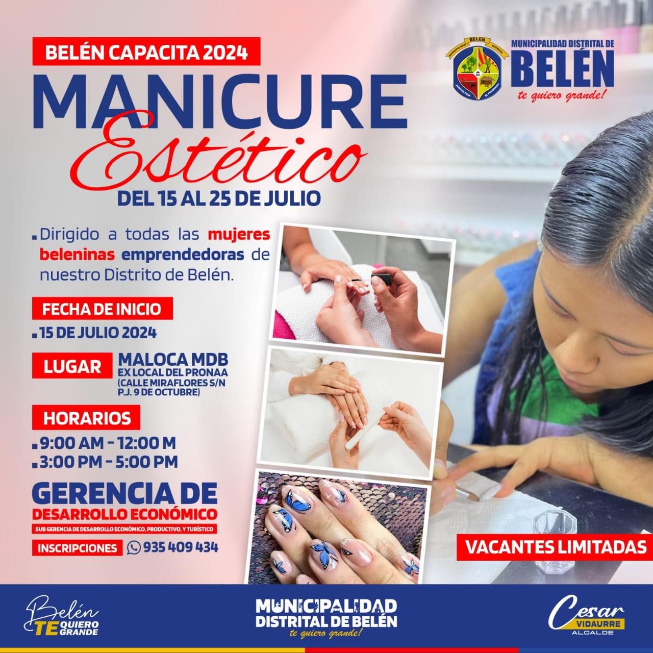 Municipalidad Distrital de Belén lanza taller de manicure estetico