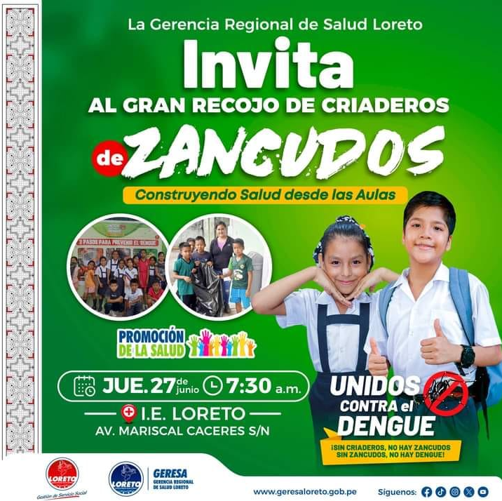 TODOS UNIDOS EN LA ELIMINACIÓN DE CRIADEROS DE ZANCUDOS.