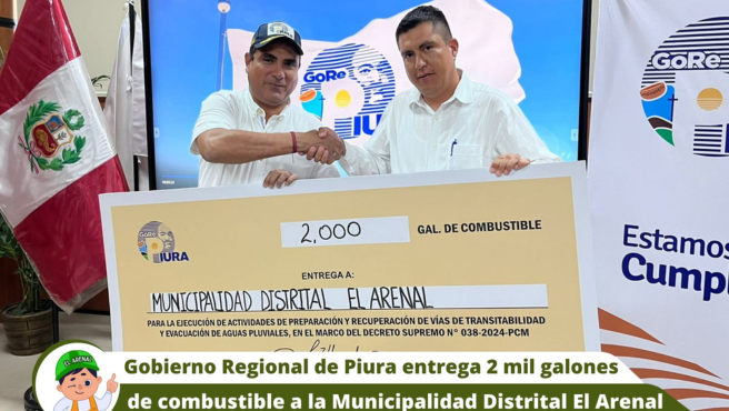 GORE Piura entrega 2 mil galones de combustible