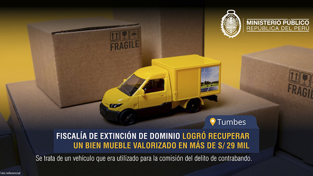 Fiscalía de Extinción de Dominio de Tumbes logró recuperar un bien mueble valorizado en más de S/ 29 mil