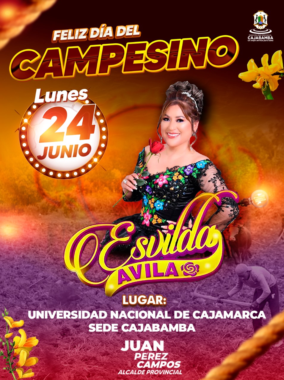¡Ven a celebrar el día del campesino con Esvilda Ávila en Cajabamba!