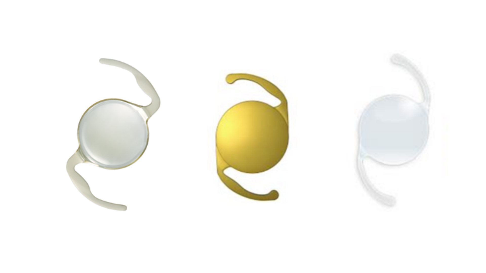 Imagen de tres lentes intraoculares plegables