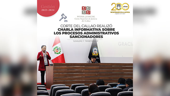 Coordinadores, administradores de módulos y servidores judiciales de la Corte del Callao participaron de la charla informativa sobre los Procesos Administrativos Disciplinarios
