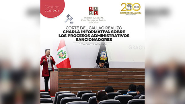 Coordinadores, administradores de módulos y servidores judiciales de la Corte del Callao participaron de la charla informativa sobre los Procesos Administrativos Disciplinarios