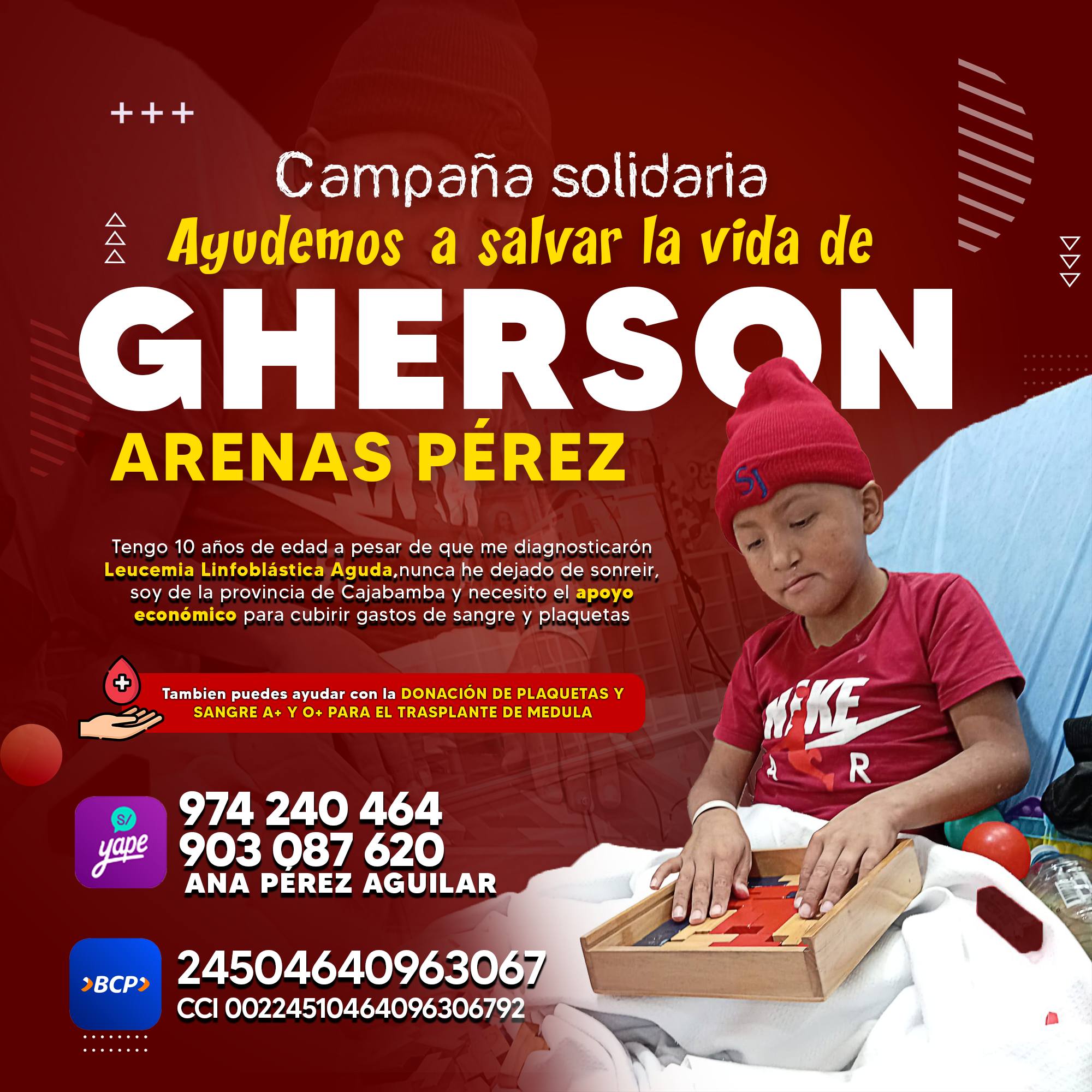 Ayudemos a salvar la vida de Gherson