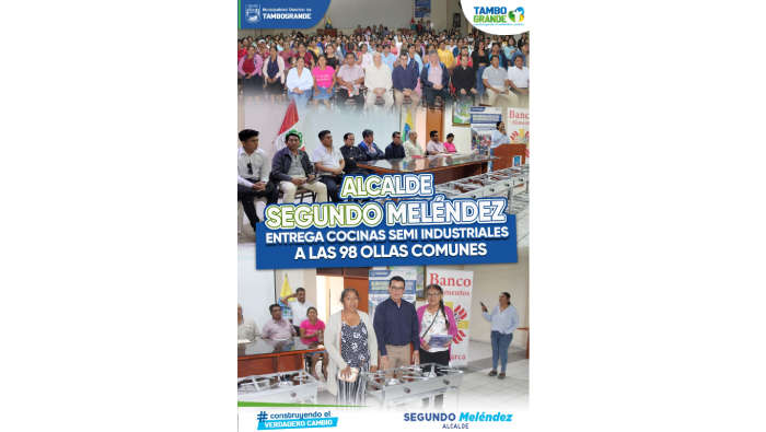 Alcalde Segundo Meléndez entrega cocinas semi industriales a las 98 ollas comunes