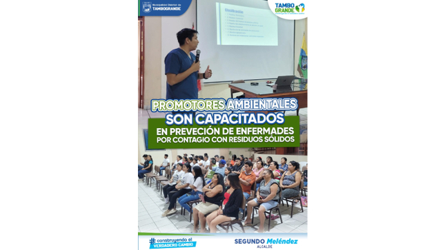 Promotores ambientales son capacitados en prevención de enfermedades por contagio con residuos solidos 
