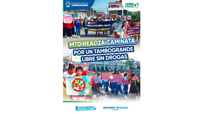 MDT realiza caminata por un Tambogrande libre sin drogas