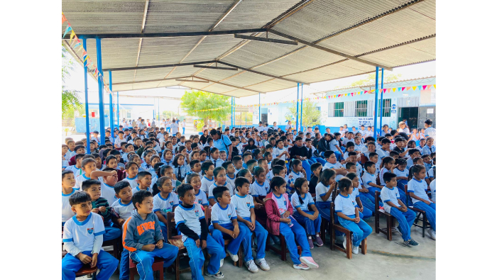 Mas de 400 niñas y niños del caserío Ocoto Alto participaron del primer cine ambiental
