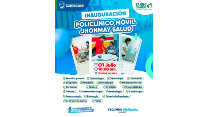 Gran inauguración del Policlinico móvil “Jhonmay Salud” en Tambogrande