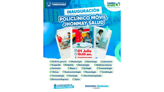 Gran inauguración del Policlinico móvil “Jhonmay Salud” en Tambogrande