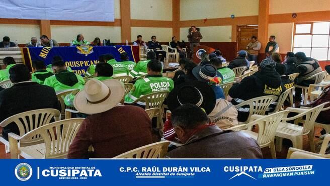 Alcalde del distrito de Cusipata CPC. RaΓΊl Duran Vilca, participaron en la Segunda SesiΓ³n Ordinaria de Seguridad Ciudadana COPROSEC -Quispicanchi