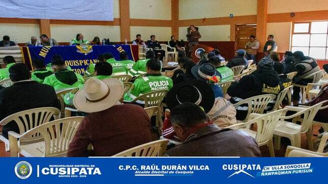 Alcalde del distrito de Cusipata CPC. Raúl Duran Vilca, participaron en la Segunda Sesión Ordinaria de Seguridad Ciudadana COPROSEC -Quispicanchi