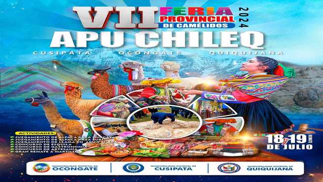 La Municipalidad Distrital de Cusipata conjuntamente con las Municipalidades de Ocongate y Quiquijana invitan a toda la poblaciรณn a participar de los diferentes actividades programadas