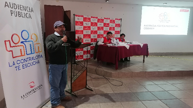 La Contraloría General invita a la ciudadanía y sociedad civil de los distritos de la provincia de Cutervo a presentar alertas y/o denuncias sobre presuntas irregularidades en obras públicas, contrataciones, ejecución presupuestal, entre otros, así como deficiencias en servicios públicos durante la audiencia pública “La Contraloría te escucha” que se realizará el lunes 8 de julio en la cual se podrá participar de manera presencial o virtual.