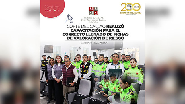 Corte del Callao realizó capacitación a efectivos policiales de comisarías para el correcto llenado de fichas de valoración de riesgo