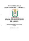 Vista preliminar de documento RESOLUCIÓN DE ALCALDÍA N° 391-2023-MPC-M-A MANUAL DE CLASIFICADOR DE CARGOS PRIMERA PARTE