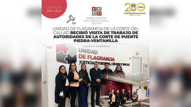 Unidad de Flagrancia de la Corte Superior del Callao recibió visita de trabajo de Presidente de la Corte de Puente Piedra - Ventanilla