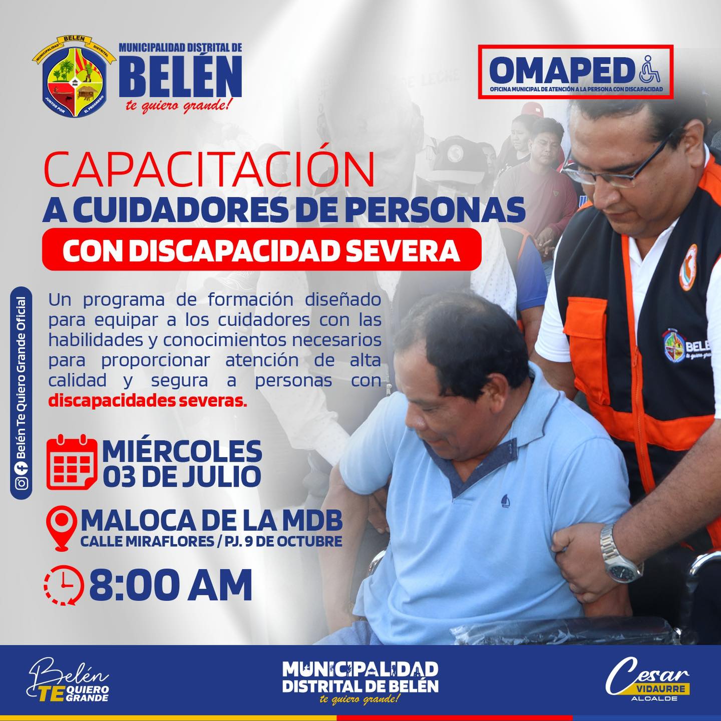 Capacitación a cuidadores de personas con discapacidad severa