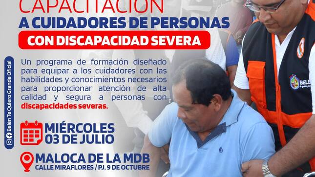 Capacitación a cuidadores de personas con discapacidad severa