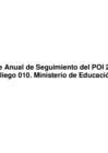 Vista preliminar de documento Reporte Anual de Seguimiento del POI 2021 del Pliego 010