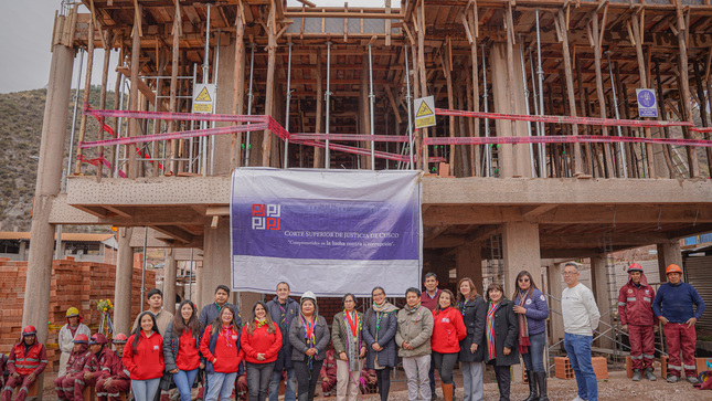 Construcción de Sede Judicial de Quispicanchi presenta gran avance de ejecución