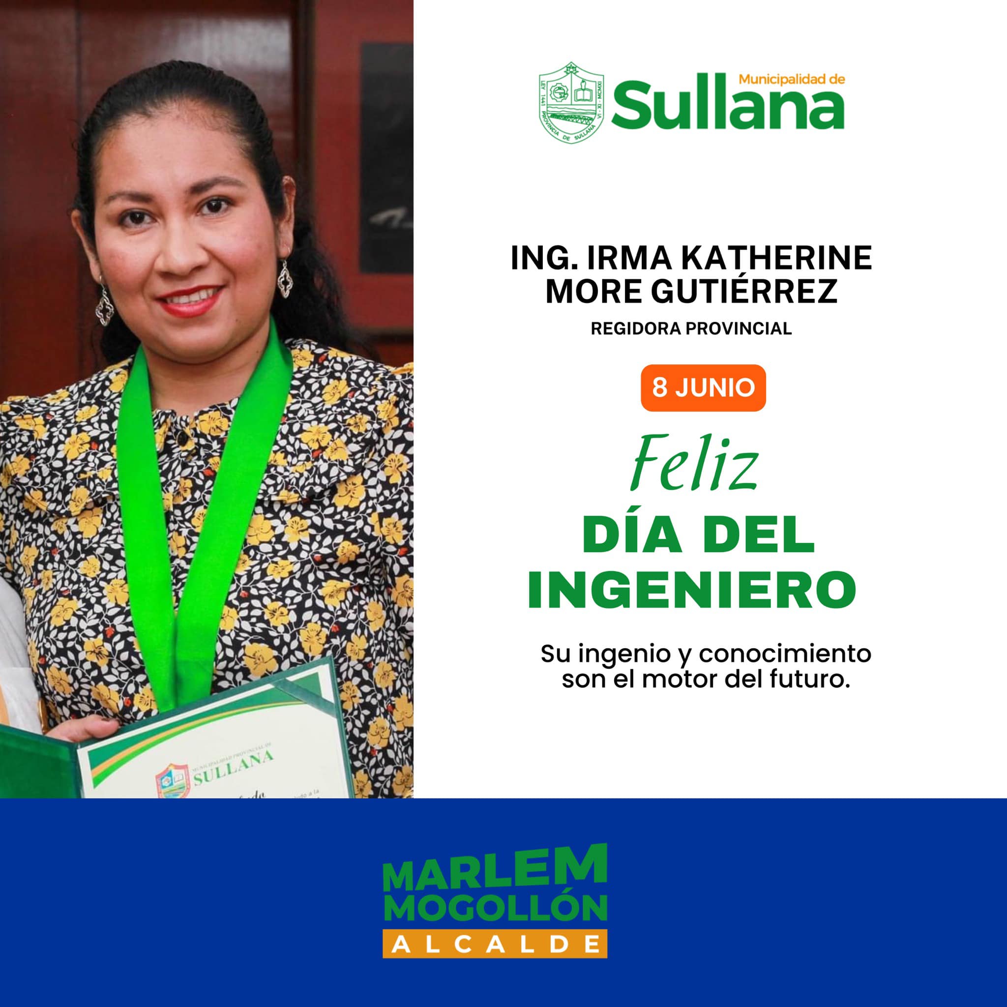 Un saludo a nuestro regidores del Concejo Provincial de Sullana con motivo de celebrarse hoy el Día del Ingeniero