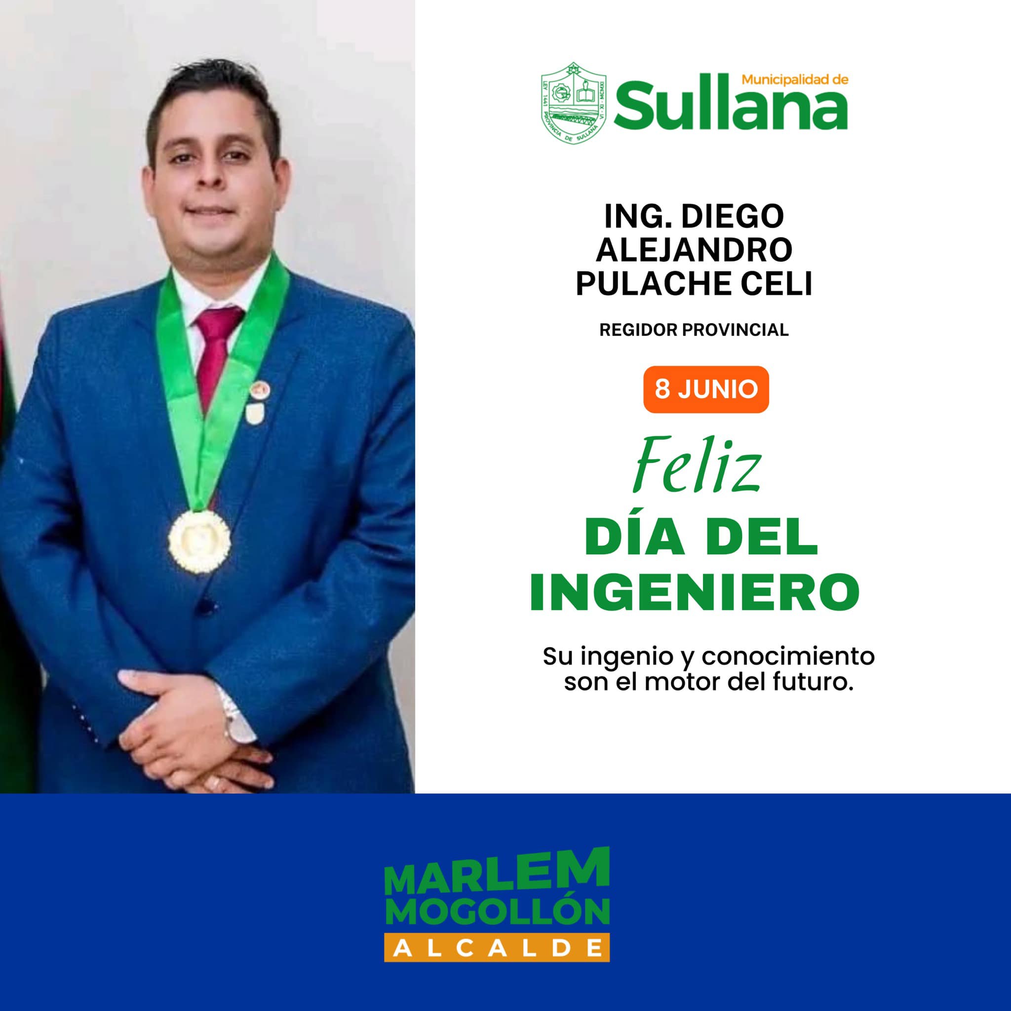 Un saludo a nuestro regidores del Concejo Provincial de Sullana con motivo de celebrarse hoy el Día del Ingeniero
