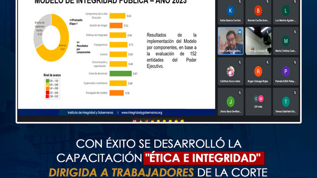 Con éxito se desarrolló la capacitación "Ética e Integridad" dirigida a trabajadores de la Corte Superior de Justicia de Cusco