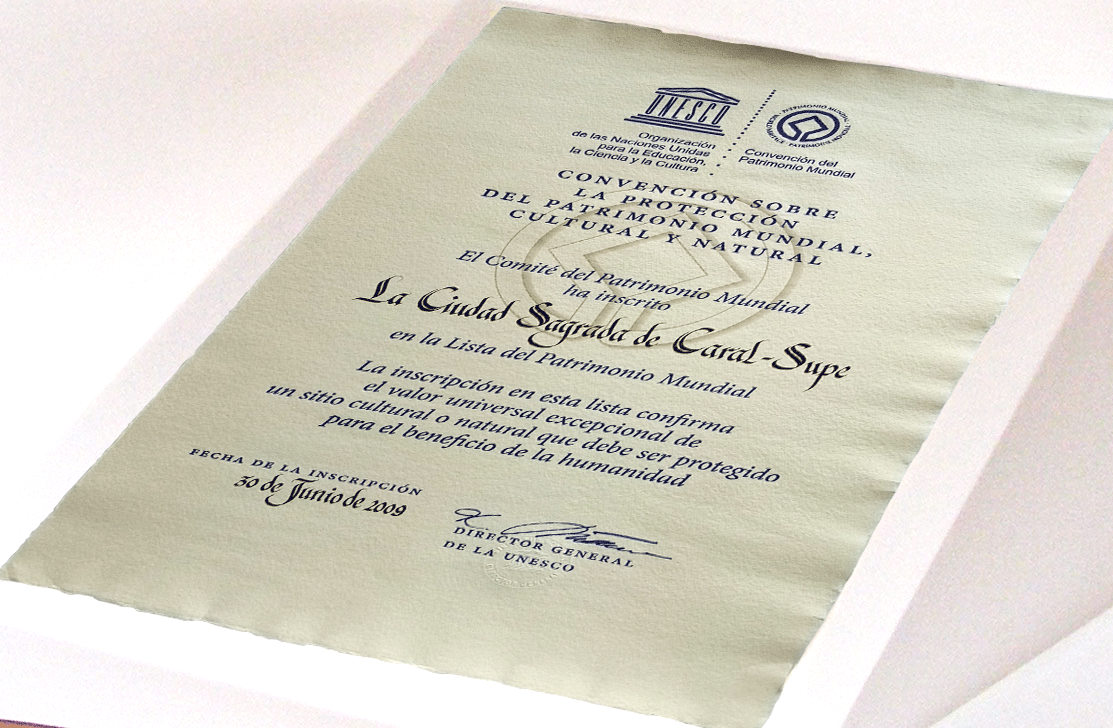documento caral patrimonio mundial unesco