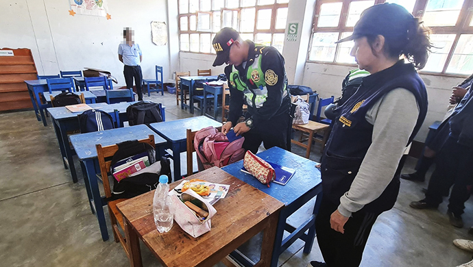Ayacucho: Fiscalía de Prevención del Delito halla marihuana durante operativo en colegio de San Juan Bautista