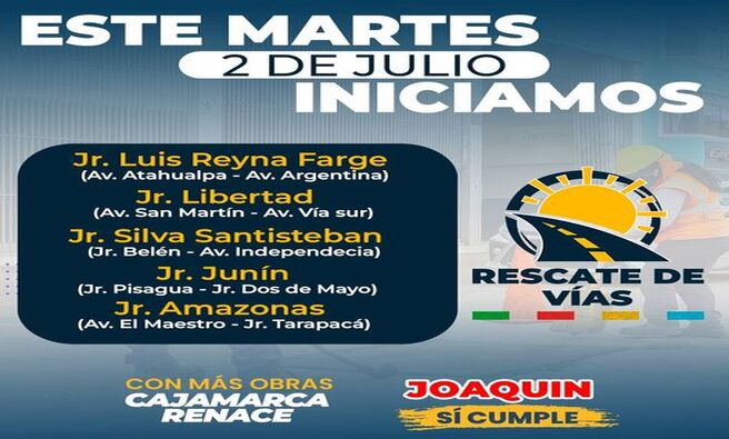 📌La actual gestión municipal liderada por el alcalde Joaquin Ramírez, continúa los trabajos de mantenimiento en diferentes puntos de la ciudad. Conoce aquí las nuevas intervenciones que se realizarán desde hoy martes 2 de julio.