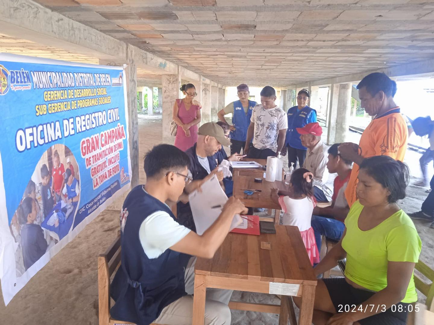 Gran éxito se desarrolló la campaña de DNI gratuito en el Caserío Isla Iquitos