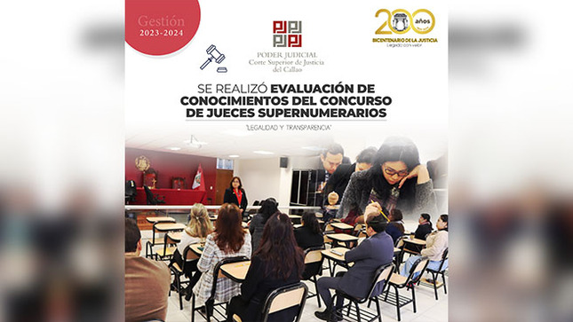 Corte Superior de Justicia del Callao realizó evaluación de conocimientos para la selección de Jueces supernumerarios