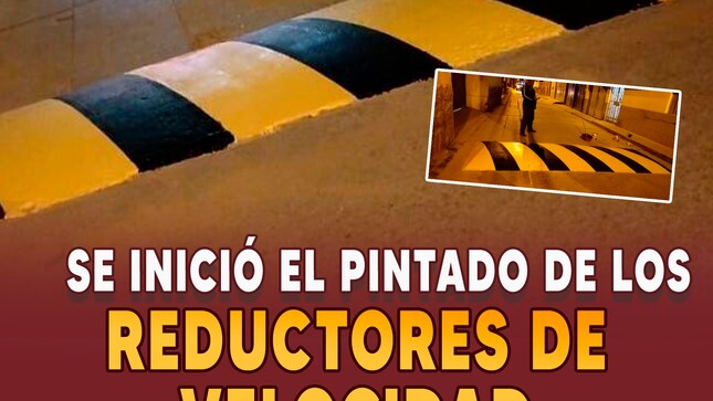 Se inició el pintado de los reductores de velocidad en Cajabamba