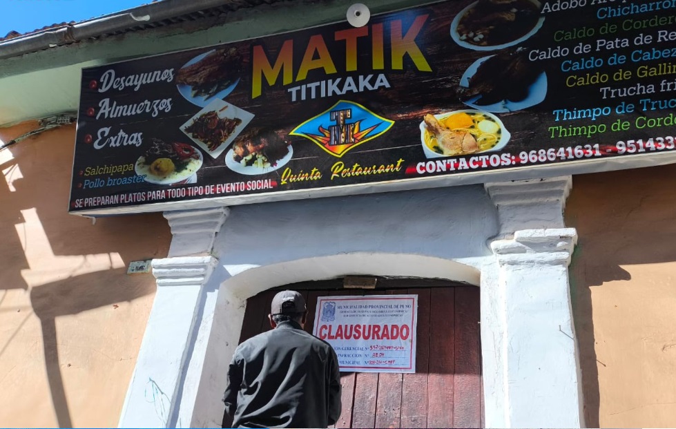 La Municipalidad Provincial de Puno clausura a cantina con fachada de restaurante