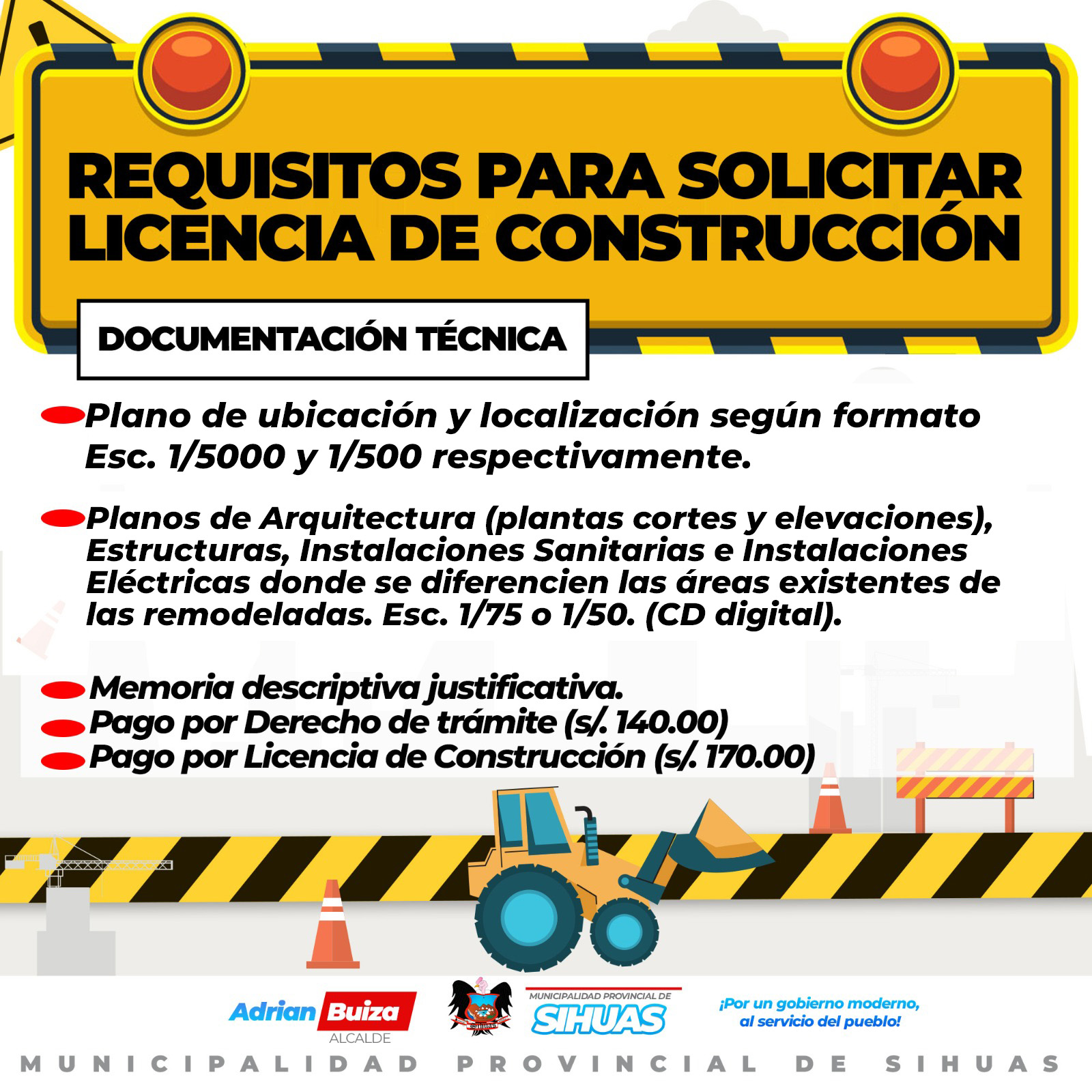ยก๐๐ง๐๐ก๐๐๐ขฬ๐ก ๐ฉ๐๐๐๐ก๐ข ๐ฆ๐๐๐จ๐๐ฆ๐๐ก๐ข!
La Municipalidad Provincial de Sihuas desea recordarles la importancia de cumplir con las normativas municipales para evitar multas y sanciones innecesarias.
Recuerden que, antes de iniciar cualquier obra en sus propiedades, es imprescindible obtener la licencia de edificaciรณn correspondiente. Asimismo, si necesitan ocupar las vรญas pรบblicas, no olviden solicitar la autorizaciรณn municipal respectiva.
๐๐๐ถ๐๐ฒ๐บ๐ผ๐ ๐๐ฎ๐ป๐ฐ๐ถ๐ผ๐ป๐ฒ๐ ๐ ๐บ๐๐น๐๐ฎ๐, ๐ฝ๐ฒ๐ฟ๐ผ, ๐๐ผ๐ฏ๐ฟ๐ฒ ๐๐ผ๐ฑ๐ผ, ๐ฐ๐๐ถ๐ฑ๐ฒ๐บ๐ผ๐ ๐ป๐๐ฒ๐๐๐ฟ๐ผ๐ ๐ฒ๐๐ฝ๐ฎ๐ฐ๐ถ๐ผ๐ ๐ฝ๐ฬ๐ฏ๐น๐ถ๐ฐ๐ผ๐.
ยกJuntos construyamos un Sihuas ordenado y prรณspero! ยก๐ฆ๐ถ๐ต๐๐ฎ๐, ๐น๐ผ ๐ต๐ฎ๐ฐ๐ฒ๐บ๐ผ๐ ๐๐ผ๐ฑ๐ผ๐!
Asimismo, conoce cuรกles son los ๐ฅ๐๐ค๐จ๐๐ฆ๐๐ง๐ข๐ฆ ๐ฃ๐๐ฅ๐ ๐ฆ๐ข๐๐๐๐๐ง๐๐ฅ ๐๐ ๐๐๐๐๐ก๐๐๐ ๐๐ ๐๐ข๐ก๐ฆ๐ง๐ฅ๐จ๐๐๐๐ขฬ๐ก: