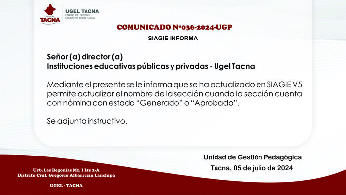 Archivo JPG de comunicado