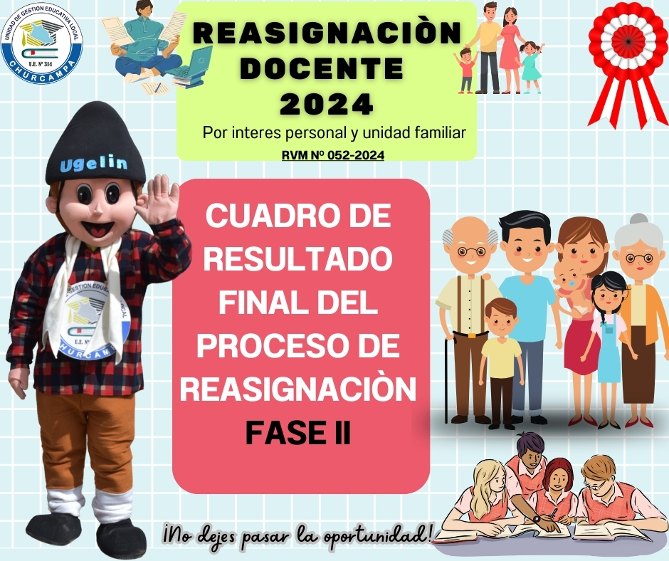 Resultado final del proceso de Reasignación Docente FASE II.