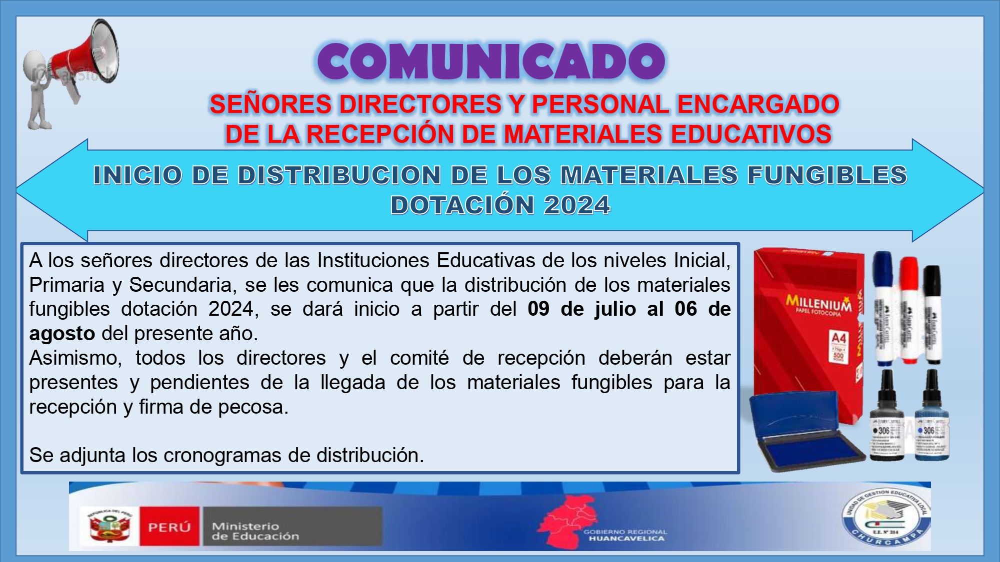Distribución de materiales fungibles